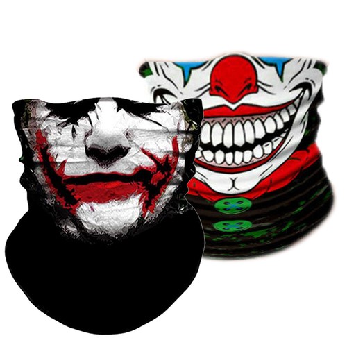 Skull clown joker neck gaiter - joker,